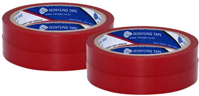 일반컬러 셀로판테이프 (16mm - ) 레드, 30개