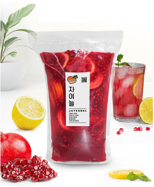 자여늘 석류레몬청 1Kg 수제청 카페 업소용 대용량 자일로스당, 1개, 1개입