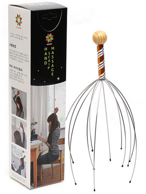 촉수 두피 마사지기 케이스포함 (철사 머리맛사지기 손안마기, 1개