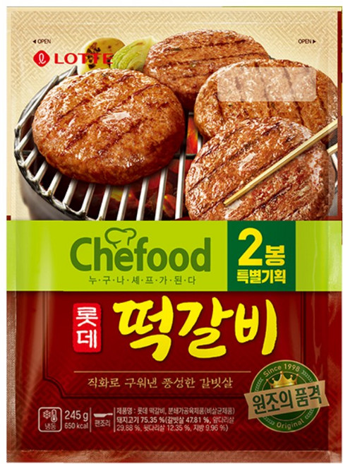 롯데 chefood 떡갈비245gx2봉, 490g, 1개