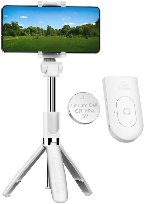 로랜텍 알티 경량 삼각대 리모컨 블루투스 휴대폰 셀카봉, RT32(화이트), 화이트, 1개