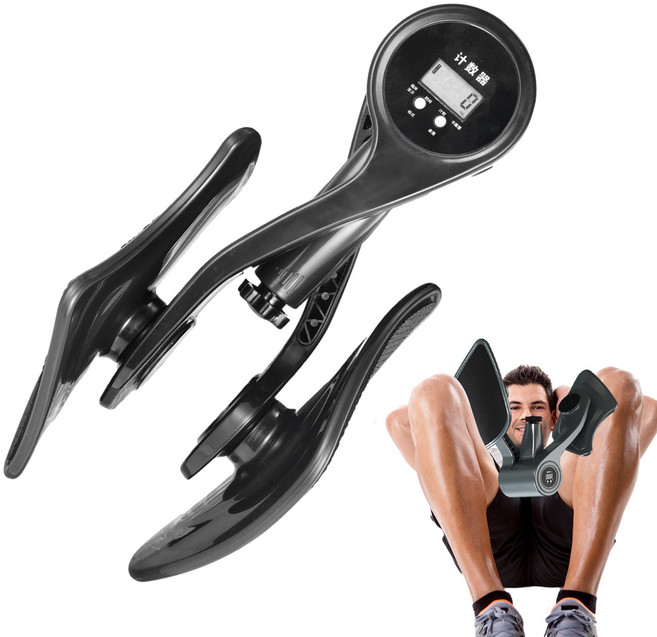 케겔 훈련기 운동기구 자동 카운팅 남성 여성 허벅지 내전근 엉덩이 코어 운동, 블랙