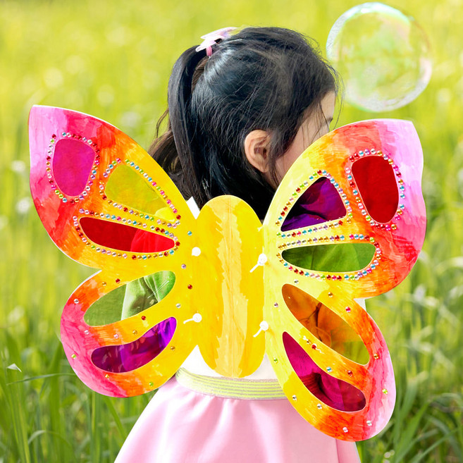 알록달록 보석종이날개만들기 나비날개 공룡날개 만들기세트, 보석나비날개10개