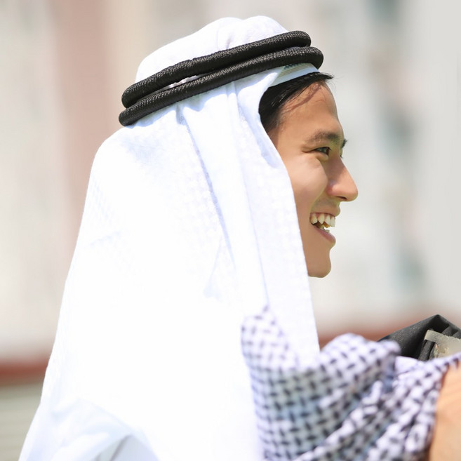 아랍 터번 두건 (화이트고트라), 단품, 단품