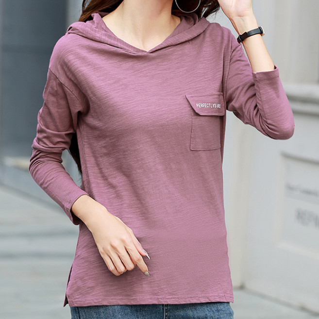 로렌미 포켓 레터링 후드 티셔츠 S250806FW-13