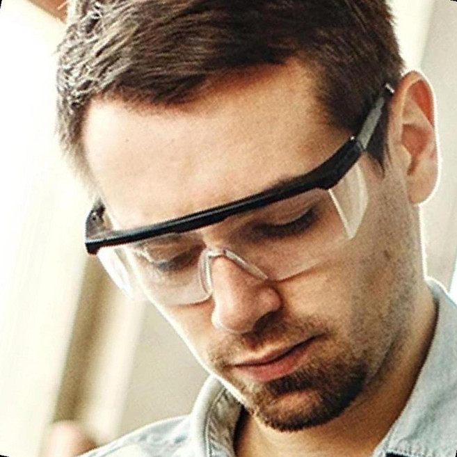 방탄소재 투명 스포츠 고글 안경 검정테 보안경 선글라스 방풍고글, 1개, 상세페이지 참조