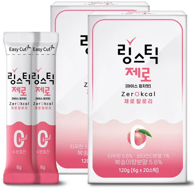 링스틱 제로 칼로리 아이스피치, 120g, 2개