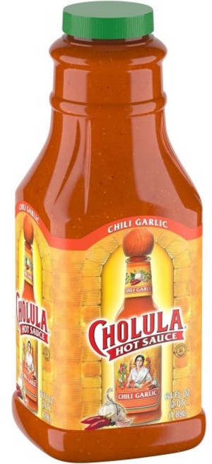 Cholula 칠리 마늘 핫소스 1.9L(64온스) - 멕시코 고추 및 시그니처 향신료가 포함된 핫소스 1개 계란 날개 감자튀김 팝콘에 적합, 1.89L