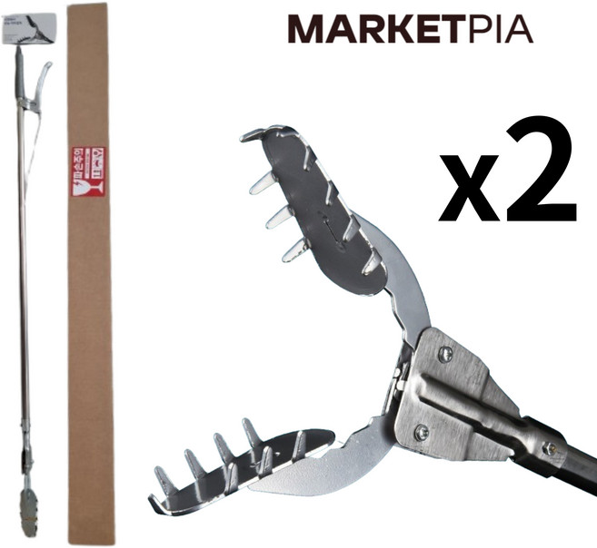 마켓피아 고급 스텐 해루질 갯벌 집게 만능 악어 집게 대형 2개