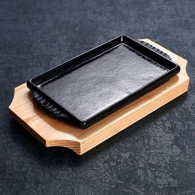 코팅 주물팬 사각 무쇠팬 장어 스테이크팬 2호 18cm chl3694iE, 1개, 1cm