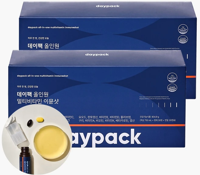 데이팩 올인원 액상 멀티비타민 이뮨샷 5000%, 2개, 30회분 - 쿠팡