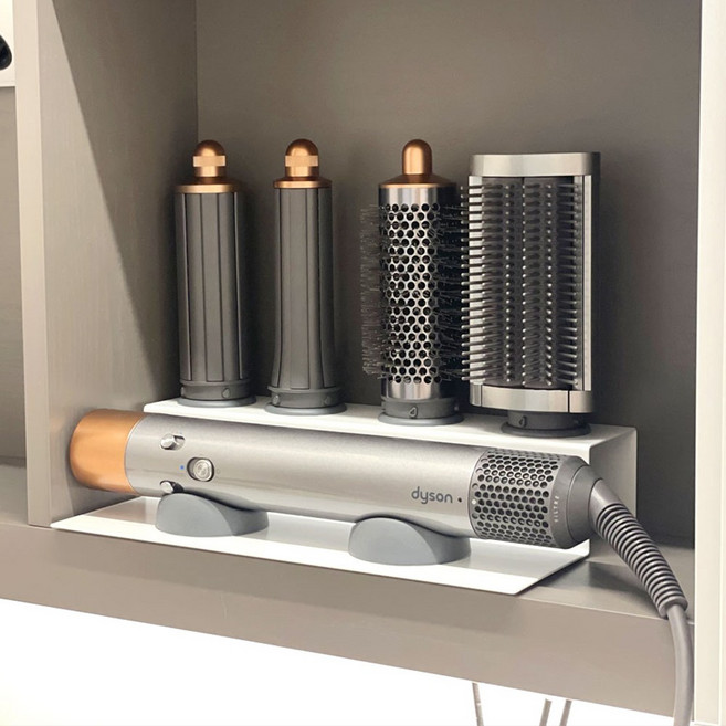 [국내생산] 다이슨 에어랩 거치대 i.d 오리진 호환 4구 거치대, 1개, 화이트 + 실리콘툴(라이트그레이)