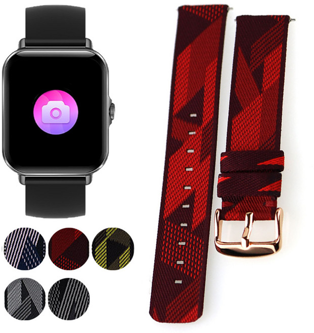 라플루 워치 RS03 호환 쟈가드 나일론 스트랩, 02 블랙B ZA02C20S, 1개