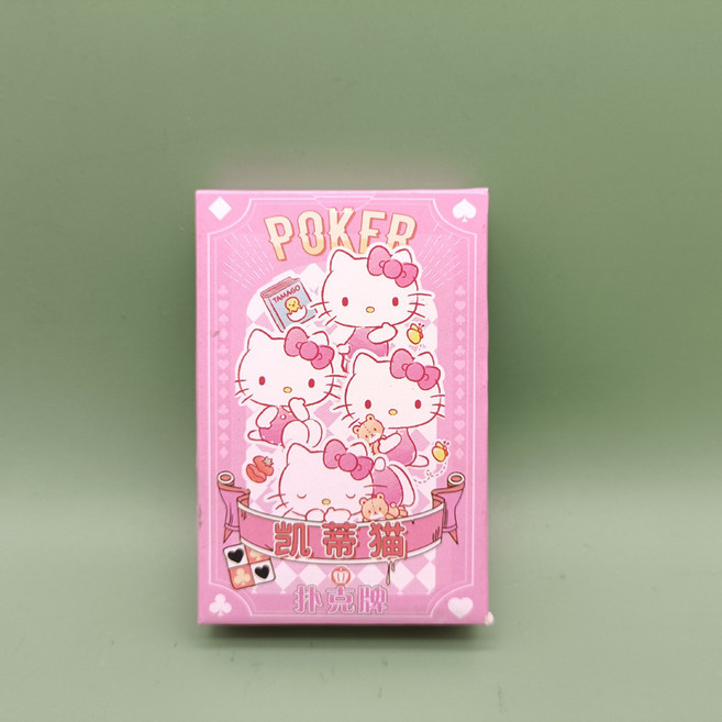 옐상 산리오 트럼프 포토카드 8종, 1팩, 키티연핑크