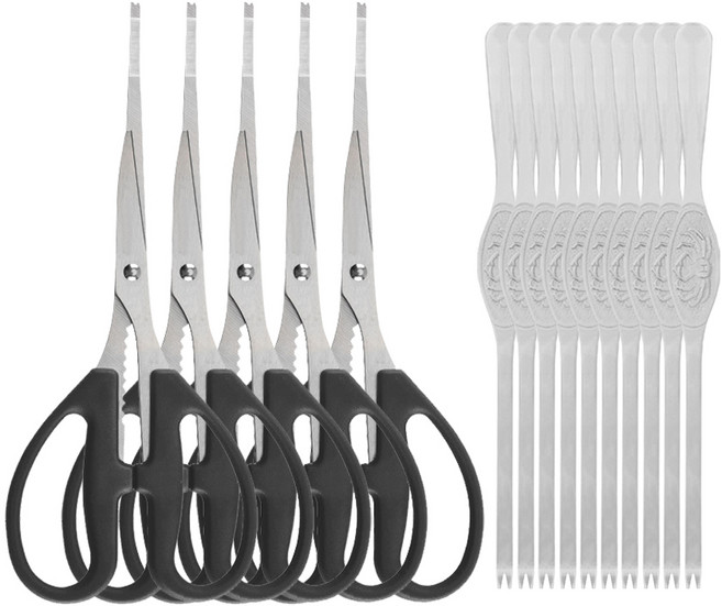 게가위 C타입 블랙 5개 + 게포크 B타입 대형 실버 10개, 1개