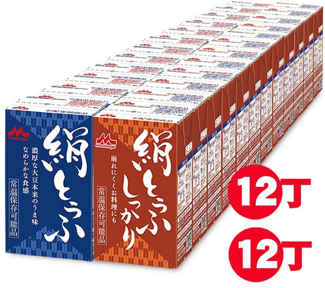 모리나가 실크 두부 혼합 세트 상온 멸균 일본 팩두부 (12팩+12팩), 1개