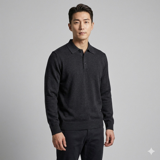 올젠 남성 카라 스웨터 니트 긴팔티 메리노울 혼방 3종 TY1102Q