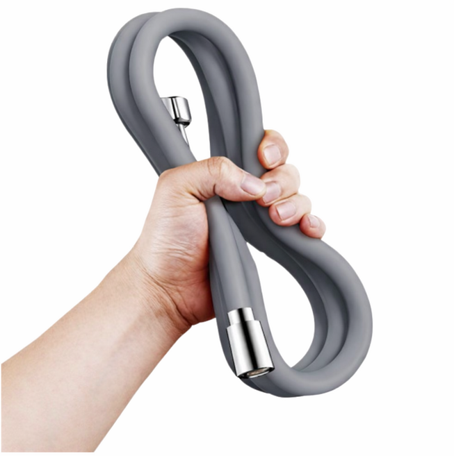 도복담윤 실리콘 샤워기 호스, 라이트그레이, 2m