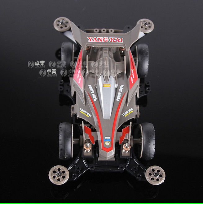 揚楷四驅車四驅車兄賽車弟拼裝賽車兒童玩具四驅成品組裝賽車底盤, 1個, 灰閃電四驅車(成品車)