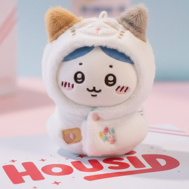 5위 - 고양이 치이카와 인형 HOUSID 정품 우사기 하치와레 망토 키링