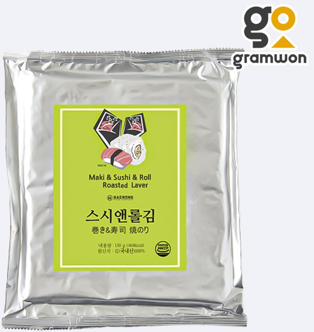 원씨푸드 해농 스시앤롤김 130g(50장) 전장 김, 1개