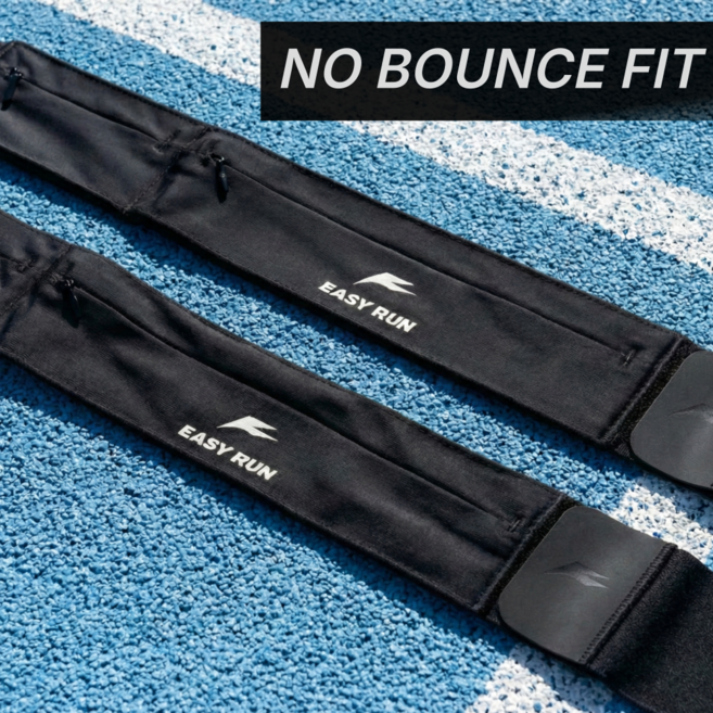 EASYRUN 이지런 러닝벨트 런닝가방 허리밴드 힙색 마라톤 용품 플립벨트 슬림핏, 1개, 블랙(Black)