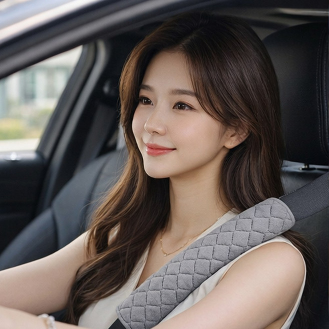 [제이엠리빙] 다이아몬드스티 벨벳 안전밸트 커버 롱사이즈 숏사이즈 2개, 그레이 30CM사이즈