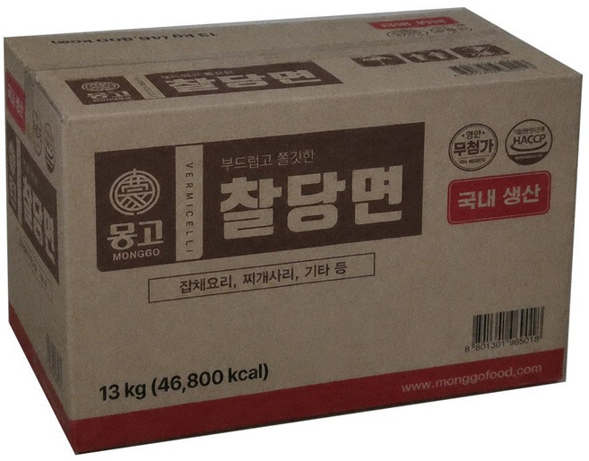 마산 몽고찰당면 국내산 13kg x1개 한박스, 1개