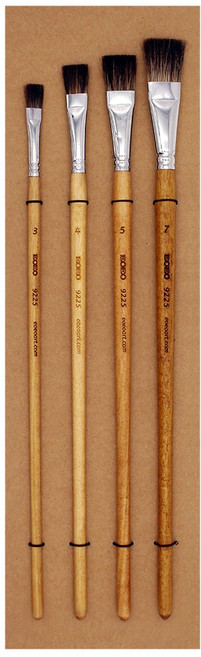 EOEO 9225 거친평필 이오이오붓 수채화평붓 아크릴붓 유화붓, 4조세트(3/4/5/7호)