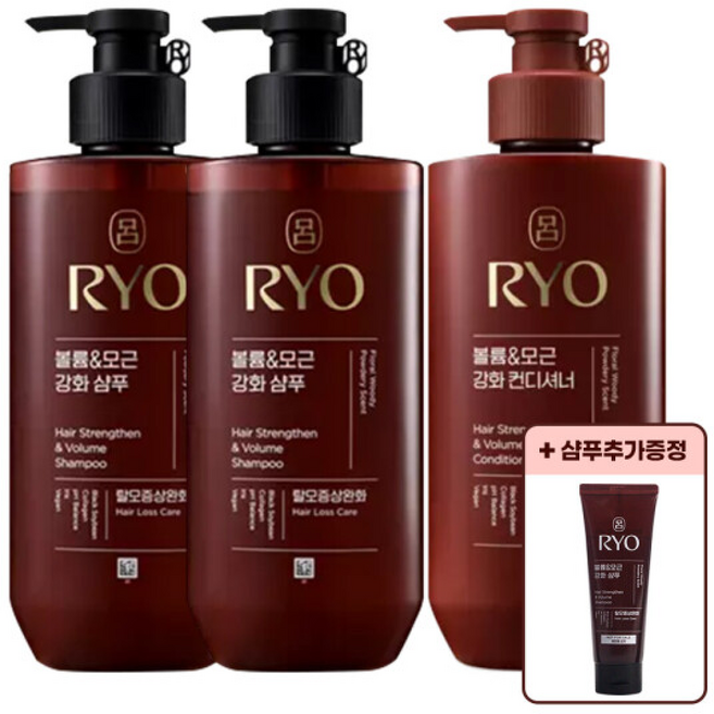 려 흑운 볼륨 모근강화 샴푸 + 컨디셔너 + 샴푸추가증정 /샴푸린스, 1개, 480ml