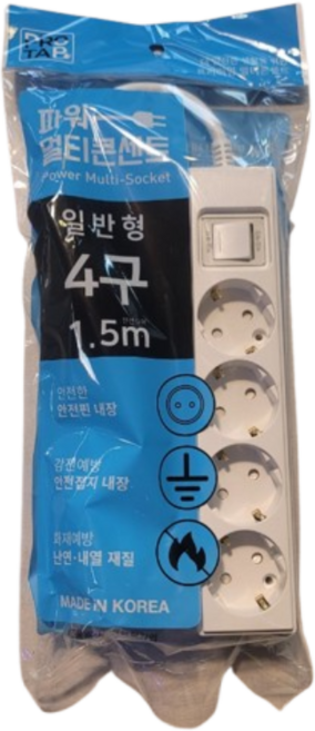 모노케어 접지 전선형 멀티탭 4구 DH-2048NT DH-1049-ST, 3m, 화이트, 1개