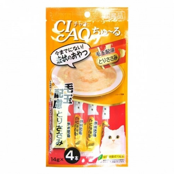 챠오츄르 고양이 짜먹는 간식, 헤어볼케어 닭가슴살, 14g, 24개