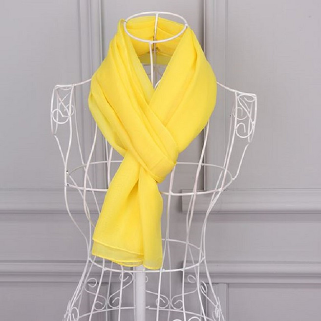 단색솔리드 쉬폰 스카프 단체 쁘띠 머플러 단색스카프