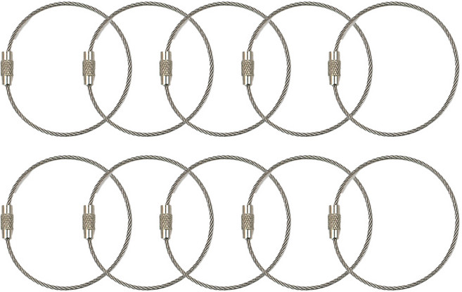 칼라와이어링 키링 열쇠고리, 10개, 실버