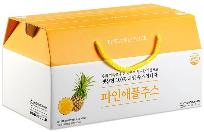 [연두팜] 돌려따는 파인애플 주스, 30개, 100ml