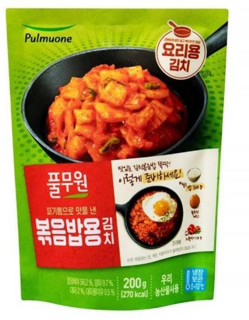 풀무원 간단반찬 혼밥 엄마손맛 우리가족반찬 업소용 볶음밥용 요리김치 요린이 200g, 1개