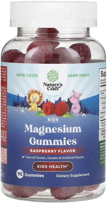 Nature's Craft 어린이용 마그네슘 구미젤리 라즈베리 구미젤리 90개, NaturesCraft어린이용마그네슘구미젤리라즈베리구미, 1개, 90정 - 쿠팡