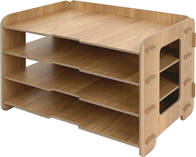 올지 우드 A3 서류보관함 문서 정리함 지류 도면 트레이 시험지 8절 대형, 브라운