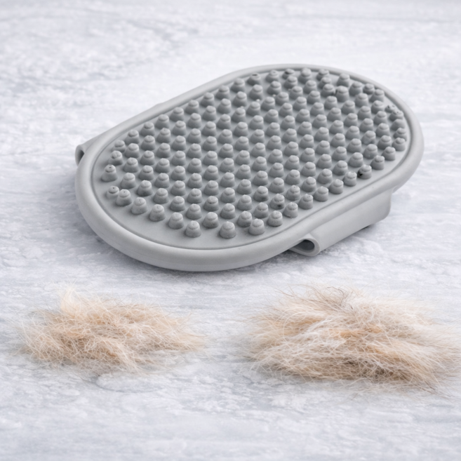 헤네시스 반려동물 실리콘 브러쉬 강아지 고양이 겸용 털제거 마사지, 1개