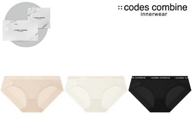 [백화점 정품] 코데즈컴바인 이너웨어 [선물포장] 베이직 여성팬티 3종 택1 CFWBP161SKCRMBK