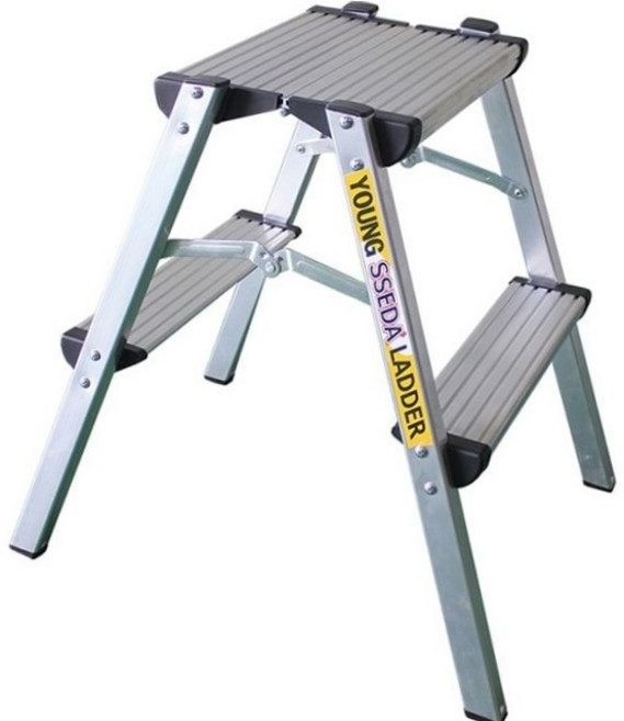알루미늄 광폭 2단 사다리 가정용 접이식 발판 광폭사다리 접이식사다리 알루미늄사다리, 1