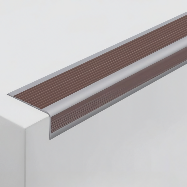 스내피 PVC 계단 모서리 미끄럼방지 패드, 브라운, 1개