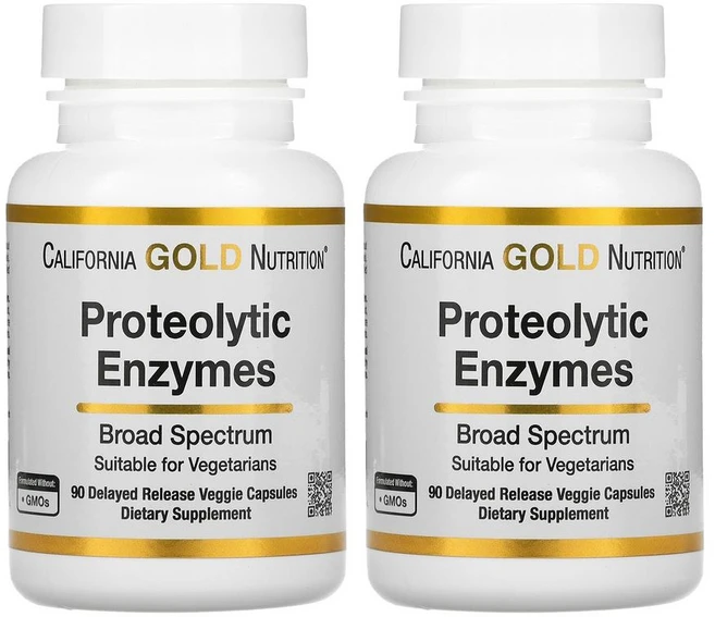 캘리포니아골드 단백질 분해 효소 브로드 스펙트럼 서방형 베지 캡슐 90정 1+1, 2팩 - 쿠팡