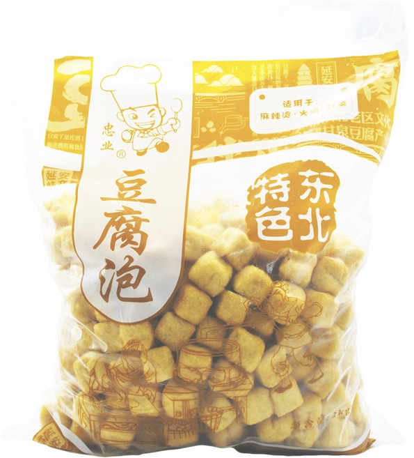 천미방 중국식품 훠궈 마라탕사리 업소용 대용량 냉동 두부튀김 두부포2키로, 2kg, 1개