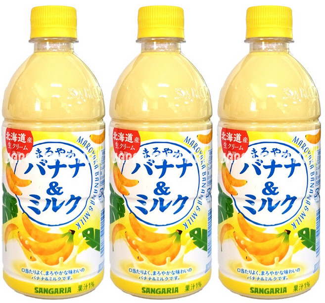 산가리아 바나나&밀크 우유, 500ml, 3개