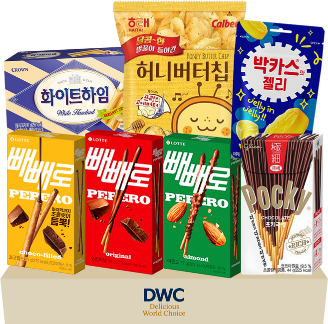 [DWC] 과자세트 종합세트 빼빼로 초코 아몬드 초코필드 화이트하임 박카스맛 젤리 허니버터칩 등 사무실 탕비실 간식 대용량