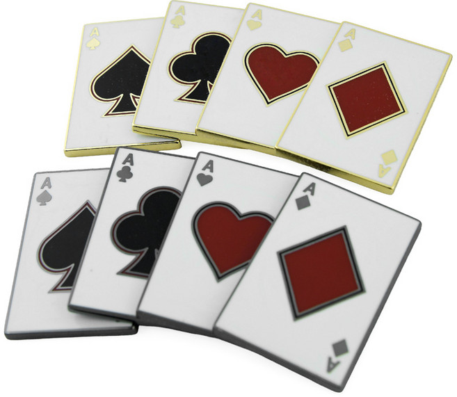 지봇골프 에이스포커 클립형 볼마커, 1개, 블랙니켈 스페이드