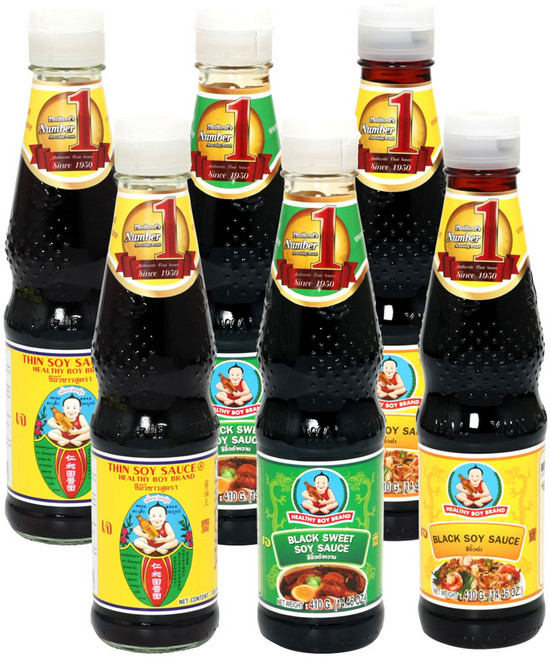 헬씨보이 씬소이소스 300g x2개+블랙소이소스 410g x2개 +블랙스윗소이소스 410g x2개