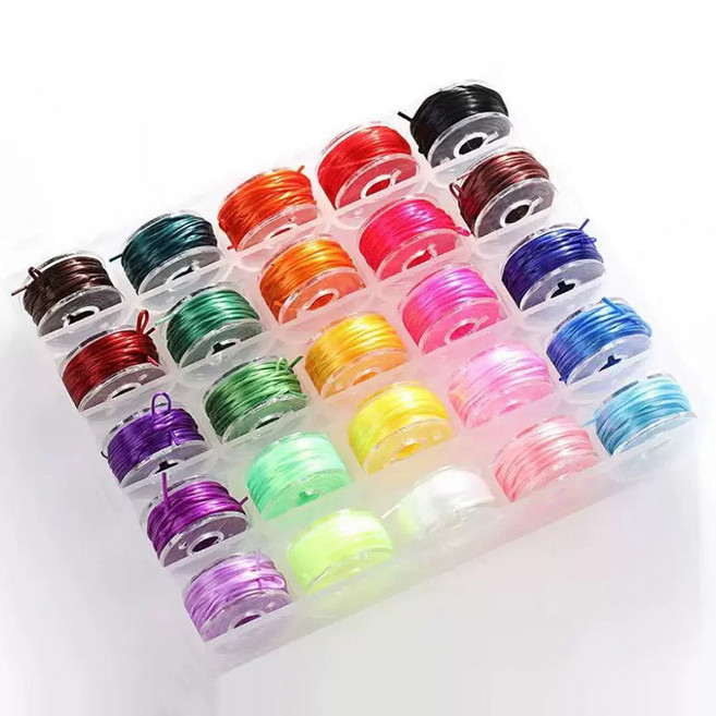 네일룸 늘어나는 탄성줄 0.8mm 25색 스판덱스줄 팔찌만들기, 1개, 혼합색상