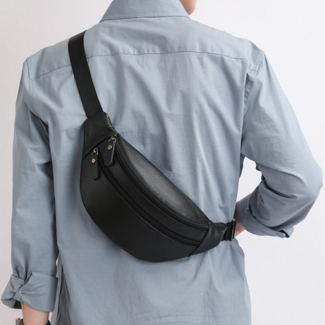리볼루션 천연가죽 슬링백 크로스백 바디백 힙색 데일리 가방